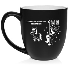 Respiratory Therapist Superstar Unicorn Funny Ceramic Coffee Mug Tea Cup Gift for Her, Him, Friend, Coworker, Wife, Husband (16oz Matte Black)