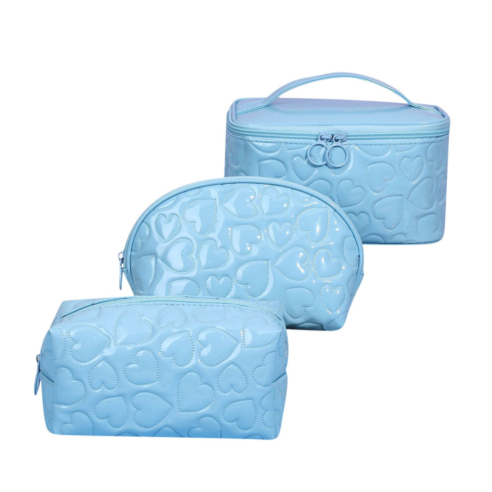 Jacenvly Mini Backpack Women Clearance Cosmetic Bag Set of 3 Makeup Bag Pouch Travel Beauty Zipper Organizer Bag Gifts Women Leather Washable