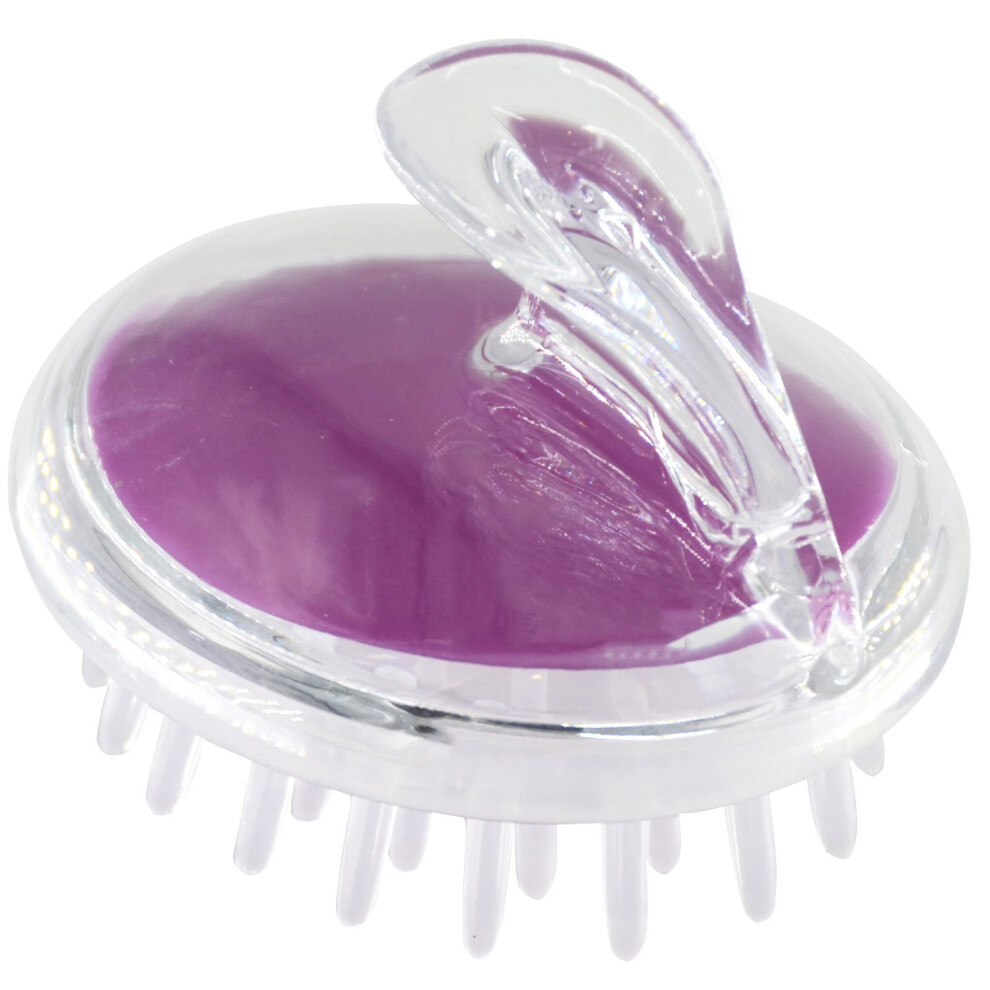 Purple Scalp Massager Shampoo Brush For Deep Cleansing With Gentle Silicone Bristles