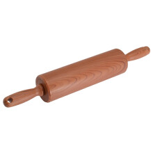 Non Stick Plastic Rolling Pin for Baking Dumplings Noodles Pastries, Lightweight Easy Grip Brown Ref: 7882