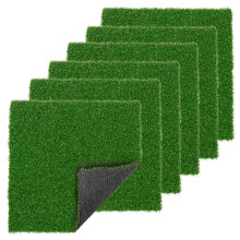 Artificial Grass Tiles 12x12in 0.6in Thick, Realistic UVResistant Rug for Garden Patio Dogs, 6 Pack