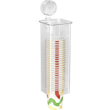 Wall Mounted Cup Dispenser with Lid Water Cooler Holder Transparent Fits 47oz Cups Kitchen Office