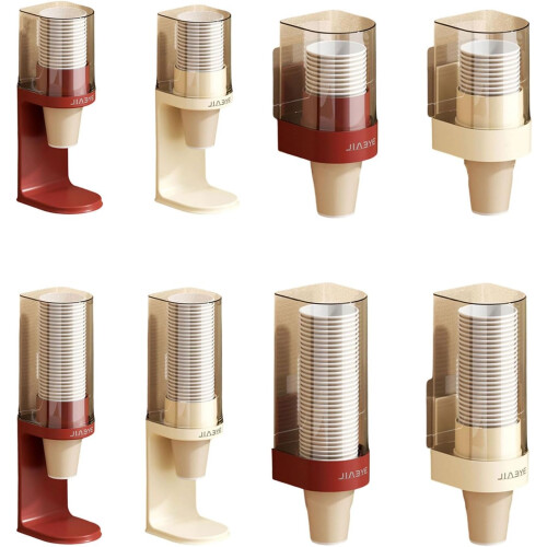 Wall Mounted Cup Dispenser with Adjustable Compartments, SpaceSaving Holder for 23oz Bathroom Cups 1