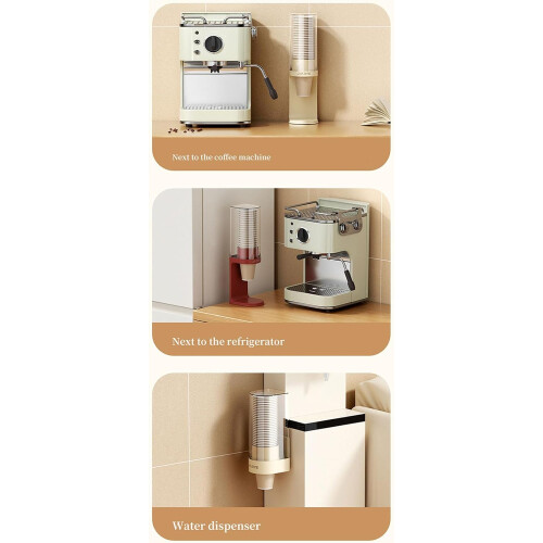 Wall Mounted Cup Dispenser with Adjustable Compartments, SpaceSaving Holder for 23oz Bathroom Cups 2