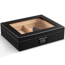 Cedar Wood Cigar Humidor Box with Hygrometer and Humidifier for Travel and Gift