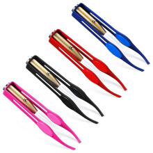 LED Tweezers with Light for Precision Hair Removal, Stainless Steel Eyebrow Makeup Set, 4 Colors