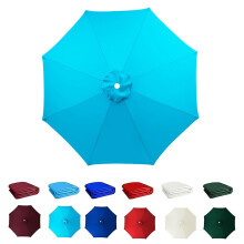Patio Umbrella Replacement Canopy 300cm 6 Ribs Lake Blue Waterproof UV Fade Resistant Cover