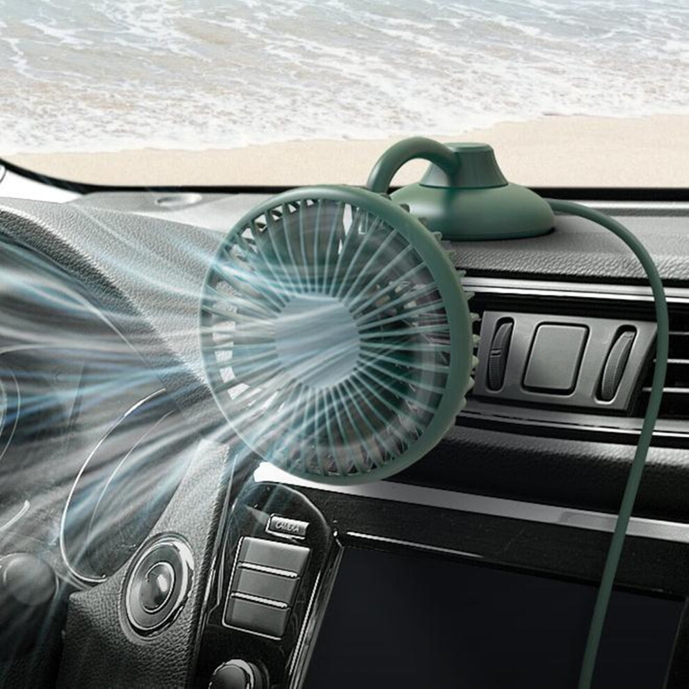 Ozmmyan Portable Car Fan Usb, 360 Rotation, 3 Speeds, Strong Wind, Compatible With Suv Rv Truck Sedan, Desk Fan For Home Office 9058772078704