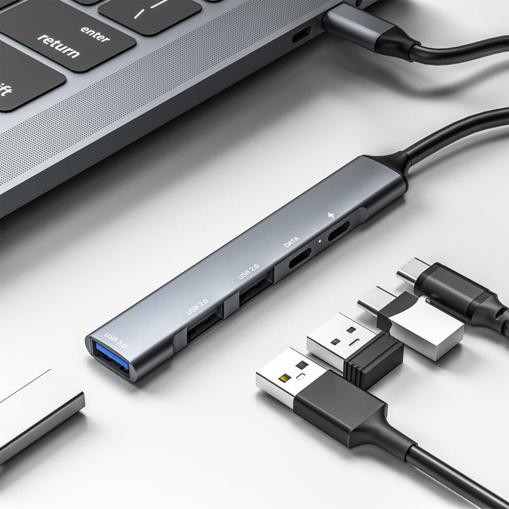 Viflosae 5-In-1 Usb C Docking Station, 65W Pd, Usb 3.0, 2X Usb 2.0, Type-C Data Port Compatible With Type-C Devices 9058772082398