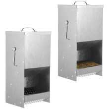 Rabbit Feeder Set 2PCS Metal 5 lbs Outdoor Rabbit Hay Feeder with SpillResistant Lid and RustResistant Design