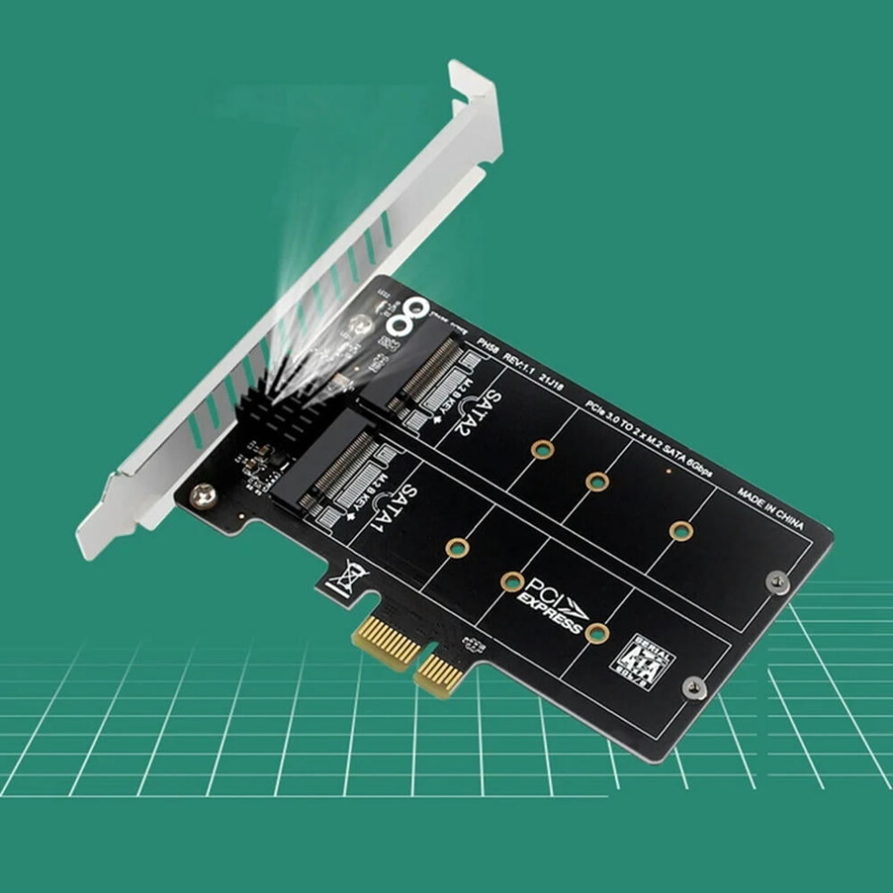 For Ph58 M.2 Sata To Pcie Adapter Card Dual-Disk Array Card Raid Expansion Card 582 9065759444537