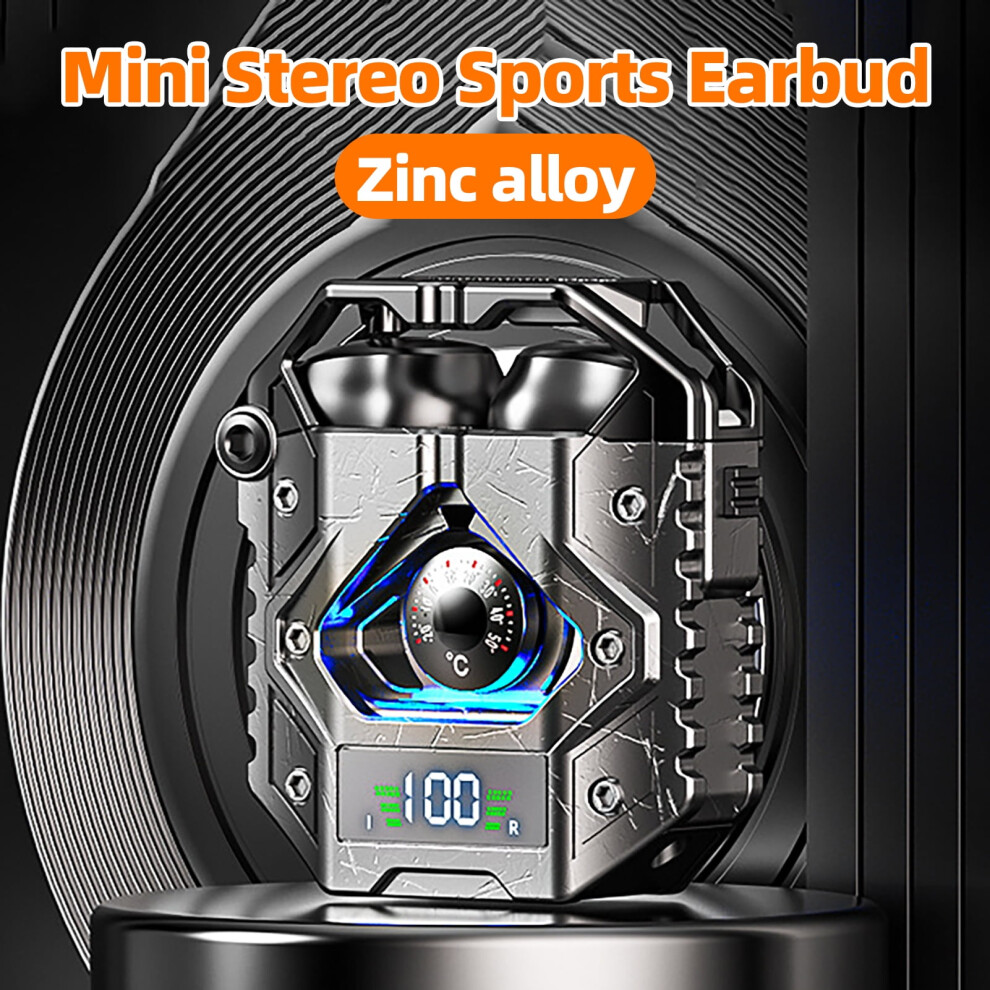 Susuchens Wireless Earphone High Fidelity Enc Noise Reduction Led Digital Display Bluetooth-Compatible5.3 Mini Stereo Sports Earbud For Running Grey 9065759444841