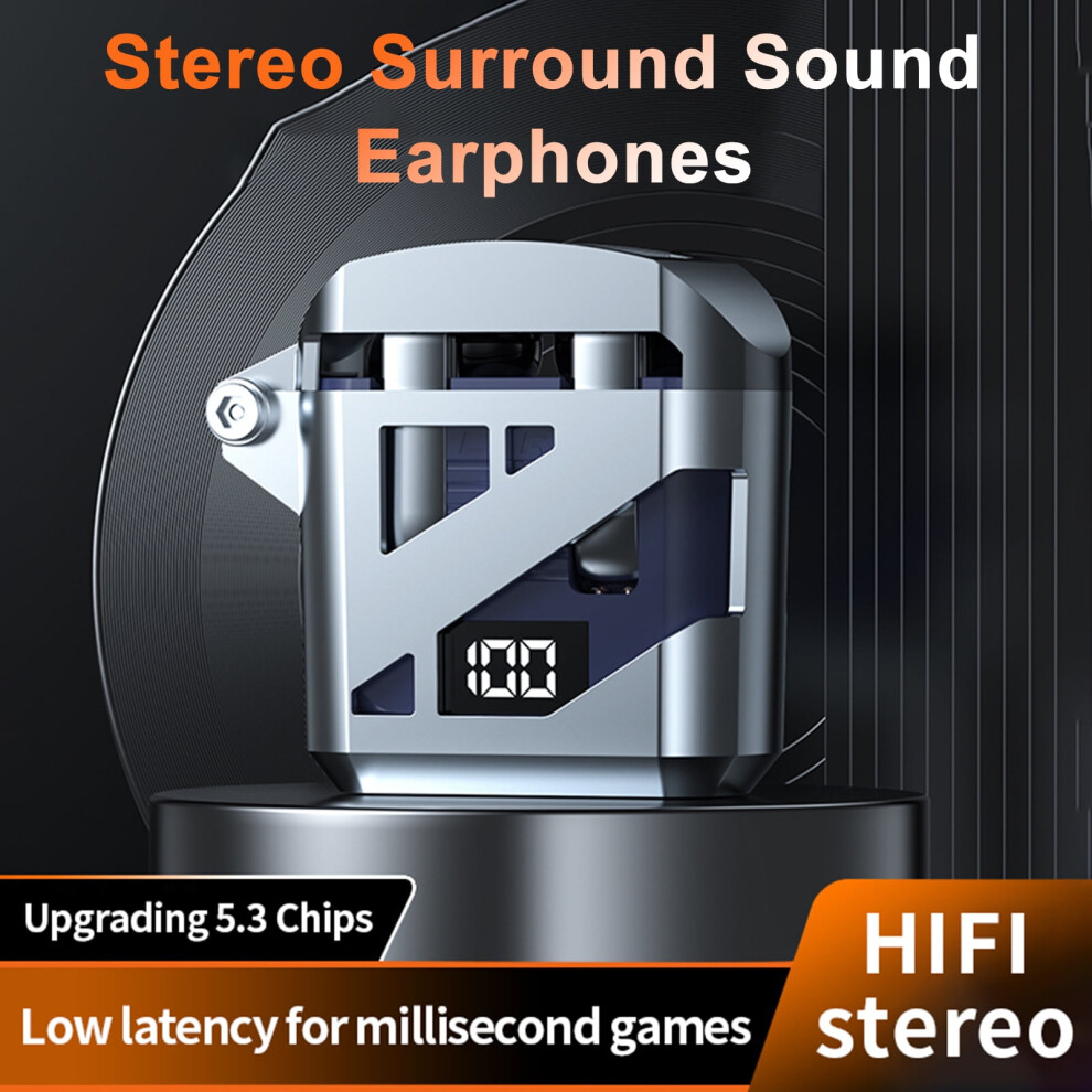 Susuchens Wireless Earphone Hifi Sound Long Battery Life Noise Reduction Low Latency Bluetooth-Compatible 5.3 Headphones Orange 9065759444803