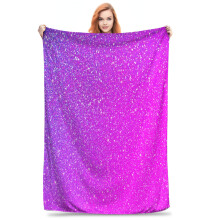 Sparkling Pink Purple Glitter Ombre Colorful Blanket Throw Bedding Room Decor Flannel Blankets For Bed Sofa 40"X30"