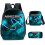 School bag Minecraft game peripheral backpack three-piece set for elementary and high school students pencil case 6