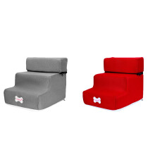 Pet Stairs for Small Dogs, 3-Step Non-Slip Ladder Ramp, Removable Cover, Comfortable Dog Steps, Compatible with Small Dog Beds