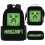 School bag Minecraft game peripheral backpack three-piece set for elementary and high school students pencil case 1