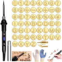 Hot Stamps Tool with Alphabet, 26 Letters Copper Mold - DIY Wood Burning/Carving Set, compatible with wood craft pyrography