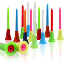 50pcs Durable Golf Tees, Multi-Colored Plastic Rubber Cushion Top Tees for Professional Practice, Random Color