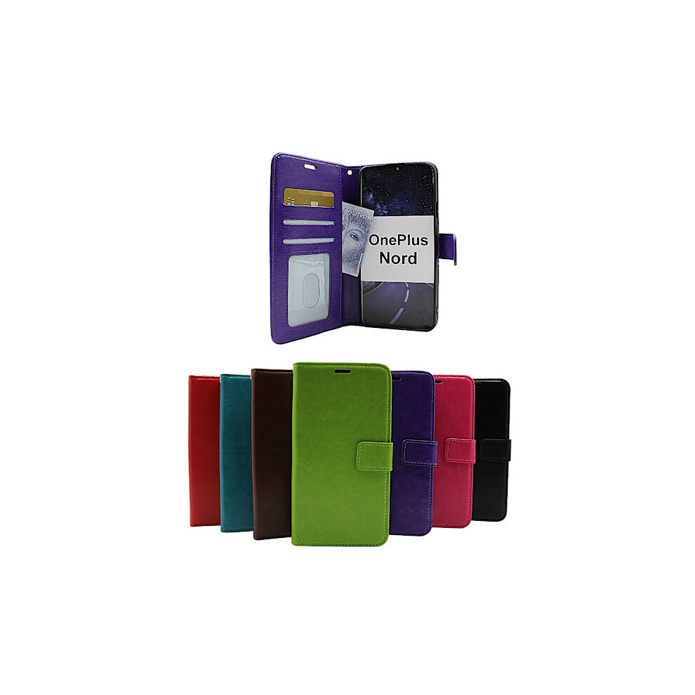 Crazy Horse Wallet Compatible With Oneplus Nord (Black) Black 9322103959582