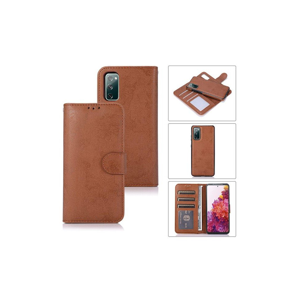Compatible With Samsung Galaxy S20 Fe - Leman Wallet Case Brown 9322103959469