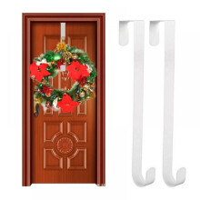 15" Wreath Hanger for Front Door Christmas Decoration Metal Over The Door Single Hook,2 Packs