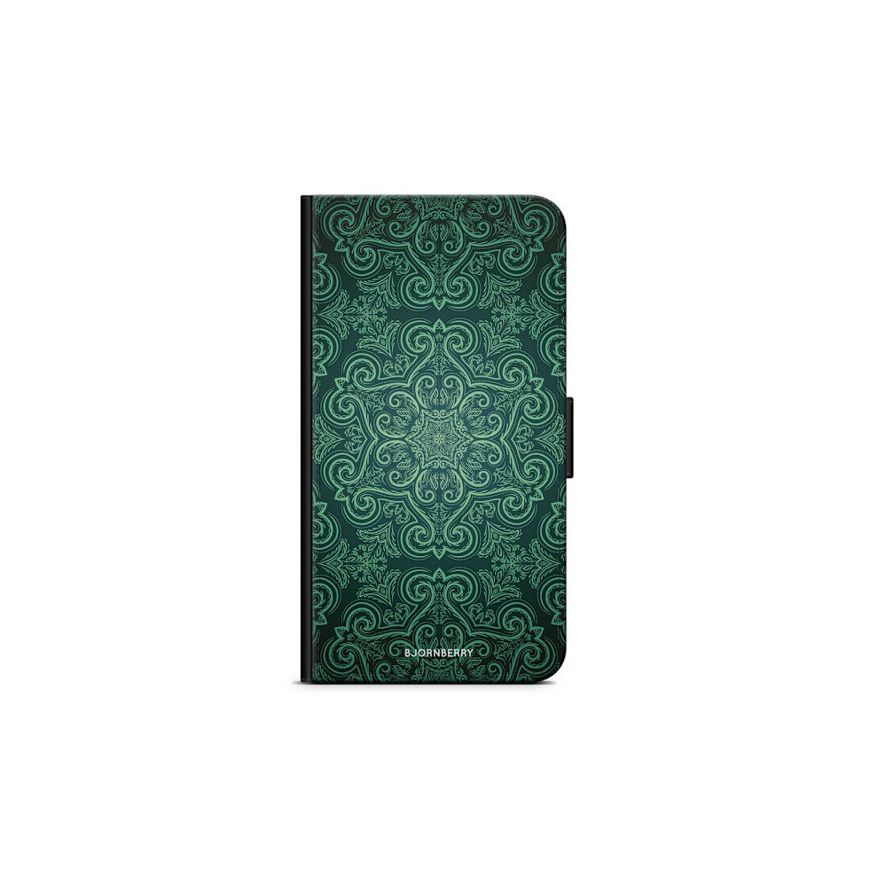 Bjornberry Wallet Case Compatible With Iphone 11 - Retro Pattern Green 9322103959421