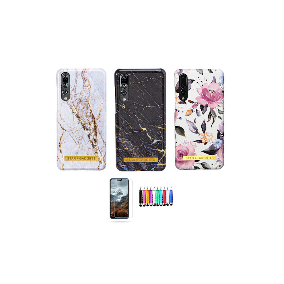 Compatible With Huawei P20 Pro - Case / Protection / Flowers / Marble Pink 9322103959711