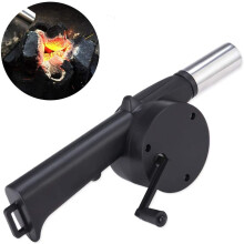 BBQ Fan Manual Mini Air Blower Portable Manual Hand Crank Bellows for Barbecue Fire Bellows Outdoor Cooking Picnic Camping