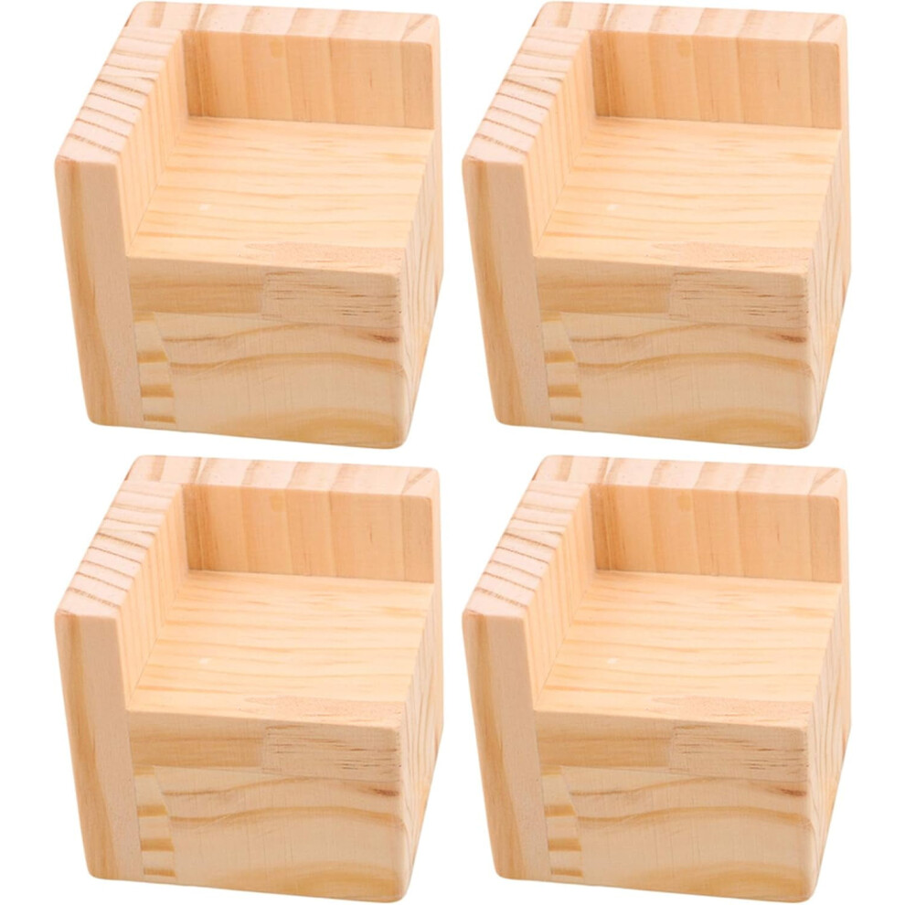 Itselfer 4Pcs Heavy Duty Square Furniture Risers For Sofa Desks Tables And Chairs Furniture Leg Extenders Wood Leg Extenders For Furniture 9338982169417