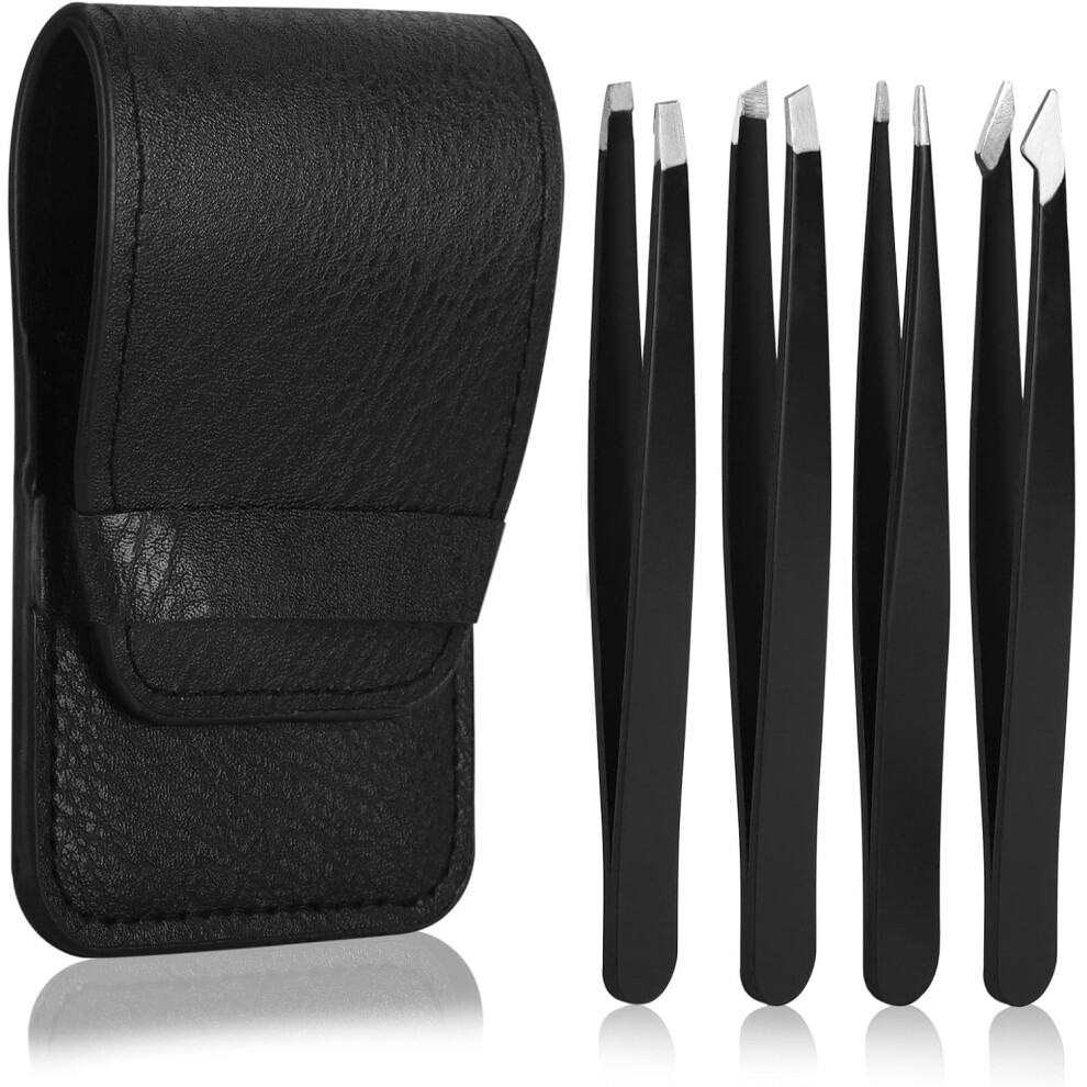 Tweezer Set for Men and Women 4 Types of Stainless Steel Eyebrow Tweezers