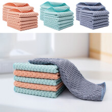 Jacenvly 10 Pack Pinstripe Microfibre Cleaning Wipes, Compatible with Kitchen, Table, Dishwashing, Multifunctional Thick Towel for Household Use