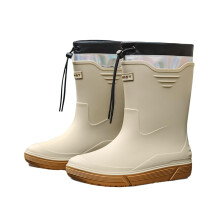 Men's Waterproof MidCalf Rain Boots with NonSlip Soles for Outdoor Garden Khaki 9.5