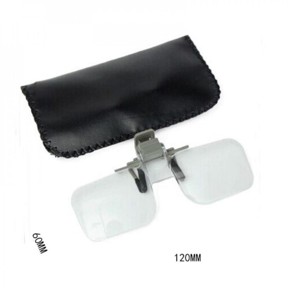 Shop Clearance! X Clip-On Magnifier for Glasses with Pouch Magnifying Lenses for Crafting and Hobbies Clip-On and Flip-Up 2.0 Magnification
