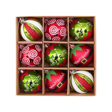 Staron 9Pcs Christmas Tree Balls Ornaments, 2.37" Red & Blue Plastic Xmas Decorations for Holiday