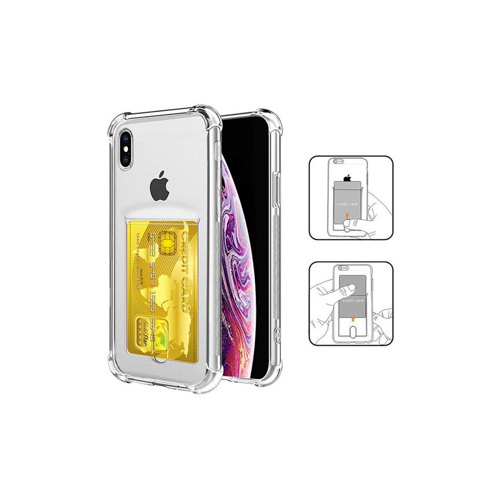 Compatible With Iphone Xs Max - Silicone Case With Card Slot Transparent 9499224727236