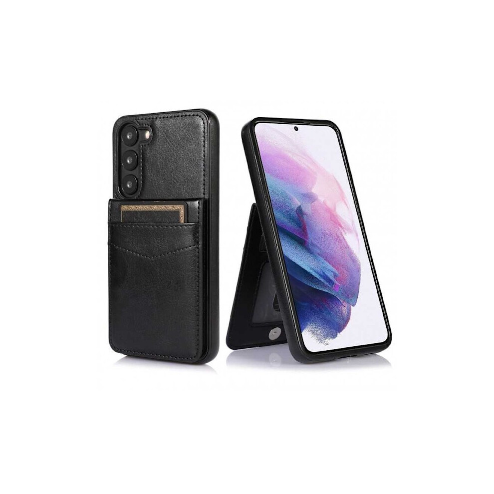 Compatible With Samsung S23 Fe Mobile Case Card Holder 5-Compartment Retro V3 Black 9499224727410