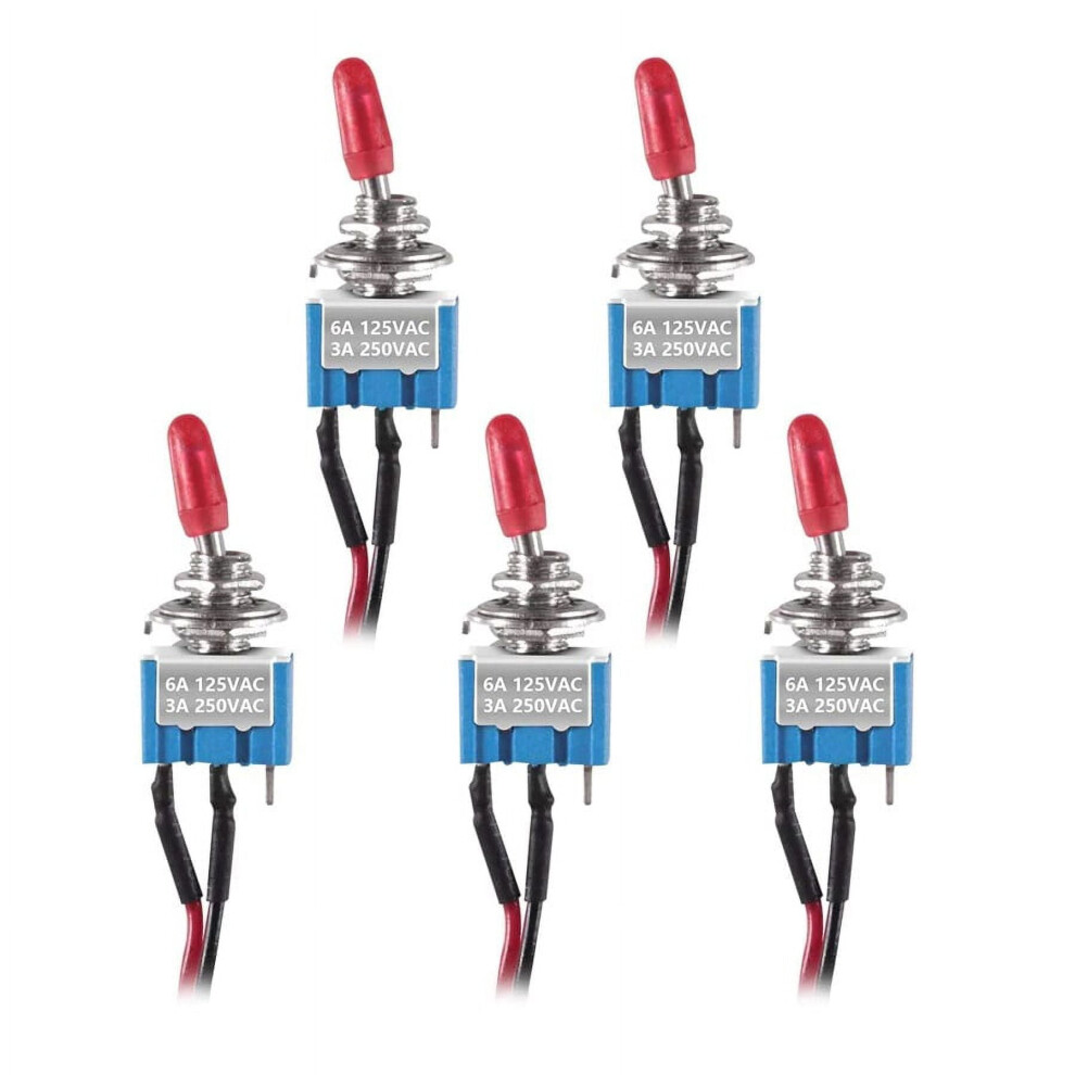 10X Spst Toggle Flip Switch Pre-Wired On/Off Metal Boat/Car/Truck Bolt-On Mini 9499224727854