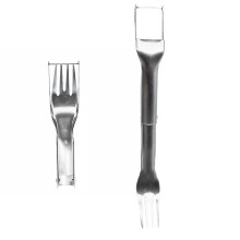 COOLL 2Pcs Watermelon Forks, Food Grade Stainless Steel, Polished Smooth Edge, Comfortable Grip 2-in-1 Double-Head Slicers, Kitchen Supplies