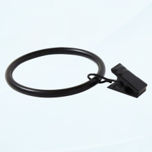 Curtain Rings - Set of 14 Decorative Clips Dressed with Strong Clips 2" Diameter Black Color