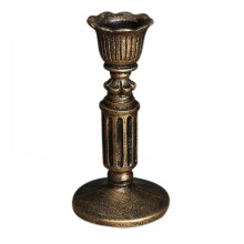 Retro Gold Pillar Candle Holders Antique Bronze Candlestick Home Decorations for Living Room, Dining Room Table