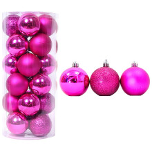 Clearance! CICRKHB Christmas Ornaments, Shatterproof Large Candy Gold & Hot Pink Plastic Balls, Holiday Decorations to Create a Fun Atmosphere