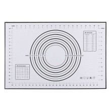 Silicone Pastry Mat, Large Non Stick Dough Rolling Mat with Measurements for Pie Crust, Pasta, Pizza, Cookies (Black, 24 x 16 Inch)