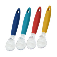 Ice Cream Scoop Set 4pcs Stainless Steel Large Round Fruit Dessert Spoons with Comfort Grip
