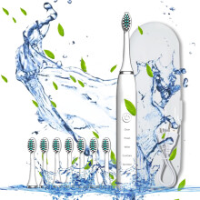 VALSEEL Electric Toothbrush with 8 Brush Heads & Toothbrush Box, 5 Modes, 20-speed Timer, IPX7 Waterproof