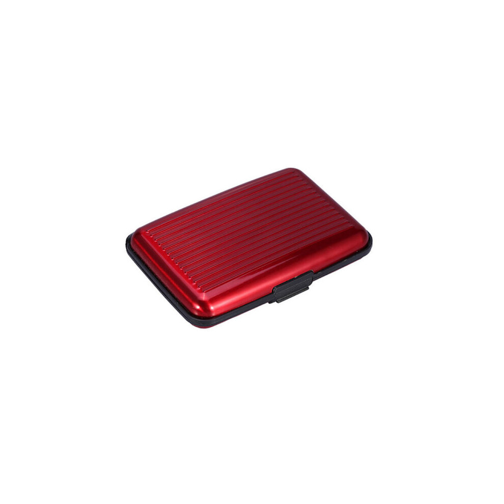 Aluminum Card Holder With Rfid Protection - Red 9353595232747