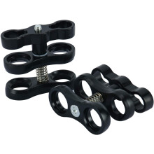 (1 Inch,2-Pack) Black Standard Underwater Ball Clamp Mount for 1 Inch Ball Underwater Light Arm System