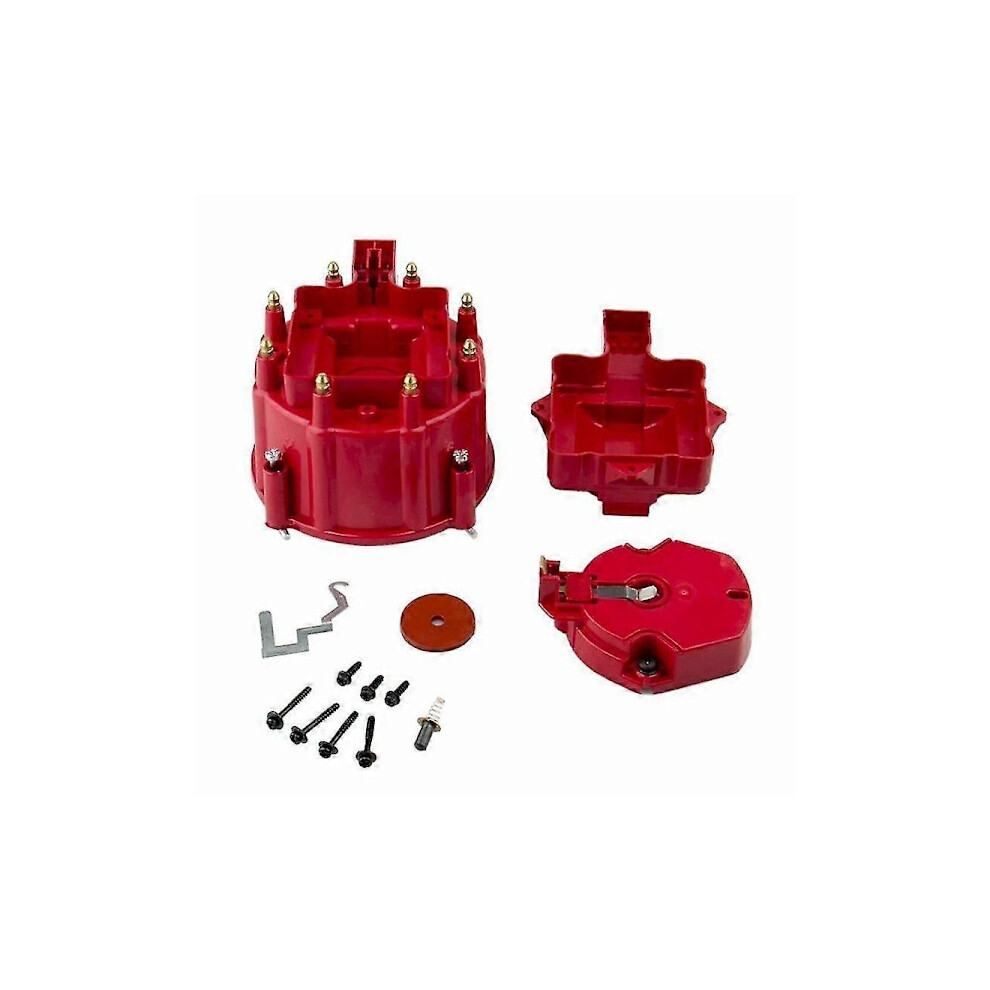 Male Hei Distributor Cap Coil And Rotor Kit Replacement For Bbc 305 350 454 Red 9353595232723