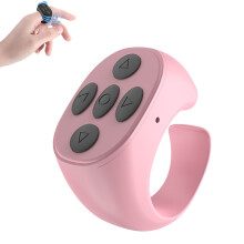 Wireless Bluetooth Remote Control with App, Compatible with Phone & Tablets, Rechargeable Fingertip Ring for Selfie, Video, Page Turner