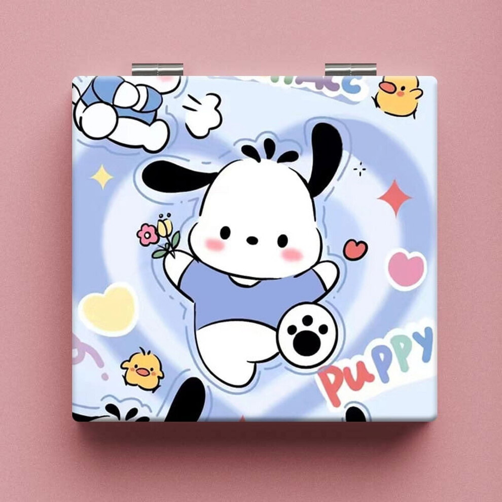New Sanrio Kawaii My Melody Hello Kitty Kuromi Portable Small Mirror Desktop Student Folding Mirror Cosmetic Mirror Girls Gift